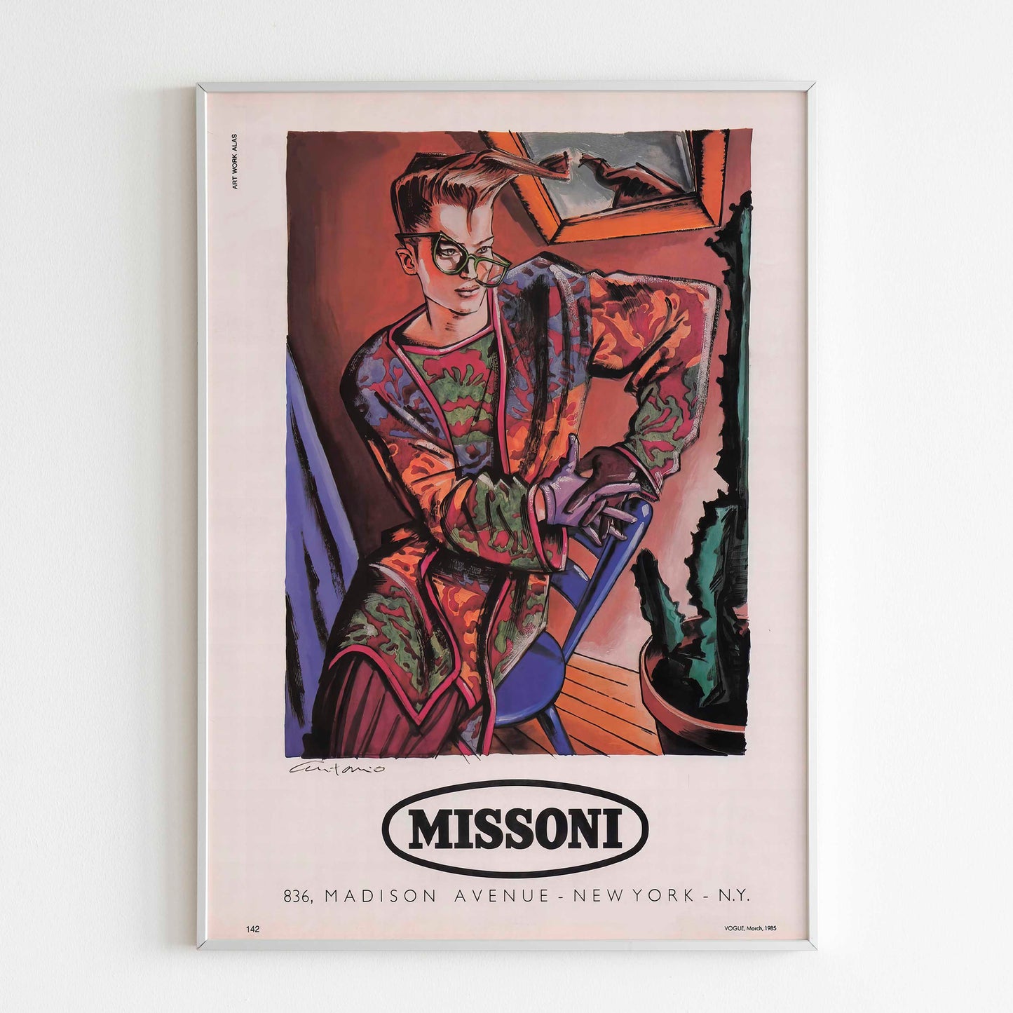 Missoni 1990s Print Advertisement Ad, Abstract Art Advertising Poster, Vintage Design Magazine, 90's Style Print, Ad Wall Art, Ad Retro Advertisement