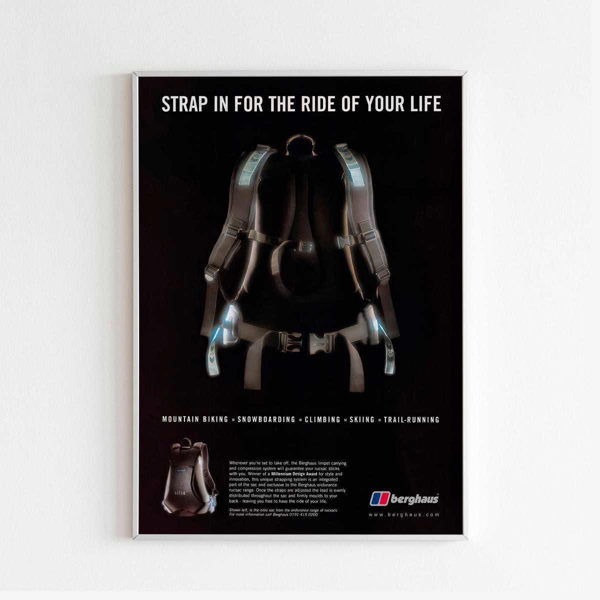 Berghaus Backpack Poster Jetpack Backpack Advertising Poster, 00s Style ...