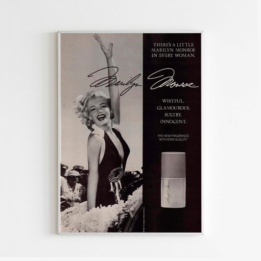 Marilyn Monroe Fragrance Perfumes Poster, 90's Style Print, Vintage Design Magazine, Luxury Fashion Ads Poster