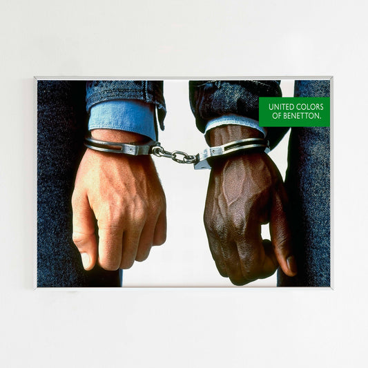 United Colors of Benetton Advertising Poster, 90s Style Toscani Photo Print, Vintage Ad Wall Art, Magazine Retro Advertisement, Prisoners Poster, No To Racism