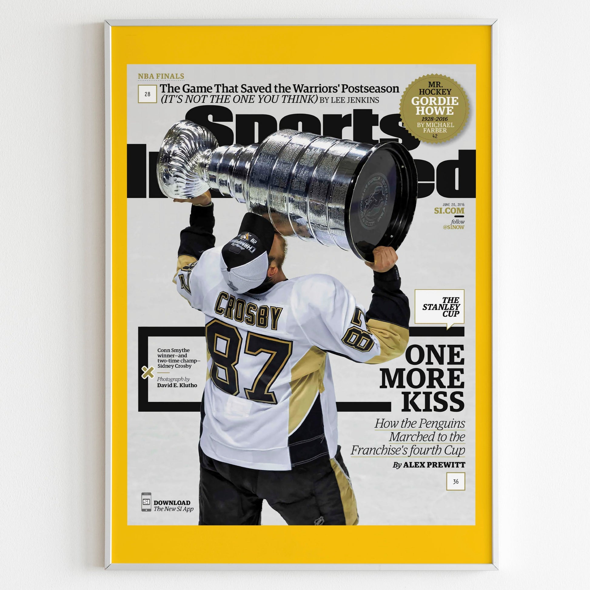 Pittsburgh Penguins 2016 NHL Stanley Cup Champions Front Cover Sports Illustrated Poster, Hockey Team Magazine, Newspaper Front Page