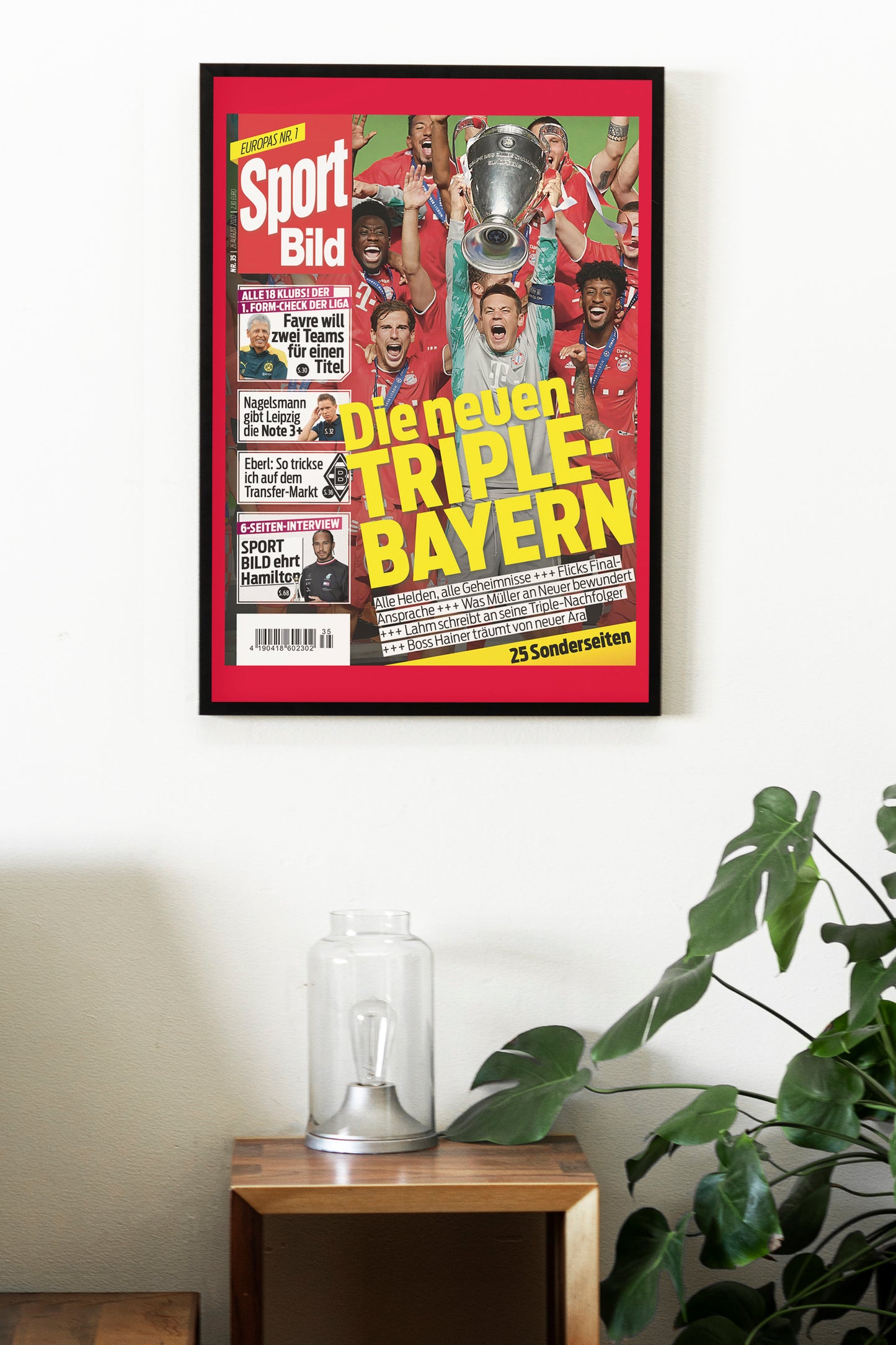 Bayern Munich 2020 Champions League Front Cover Sport Bild Poster, Football Club Print