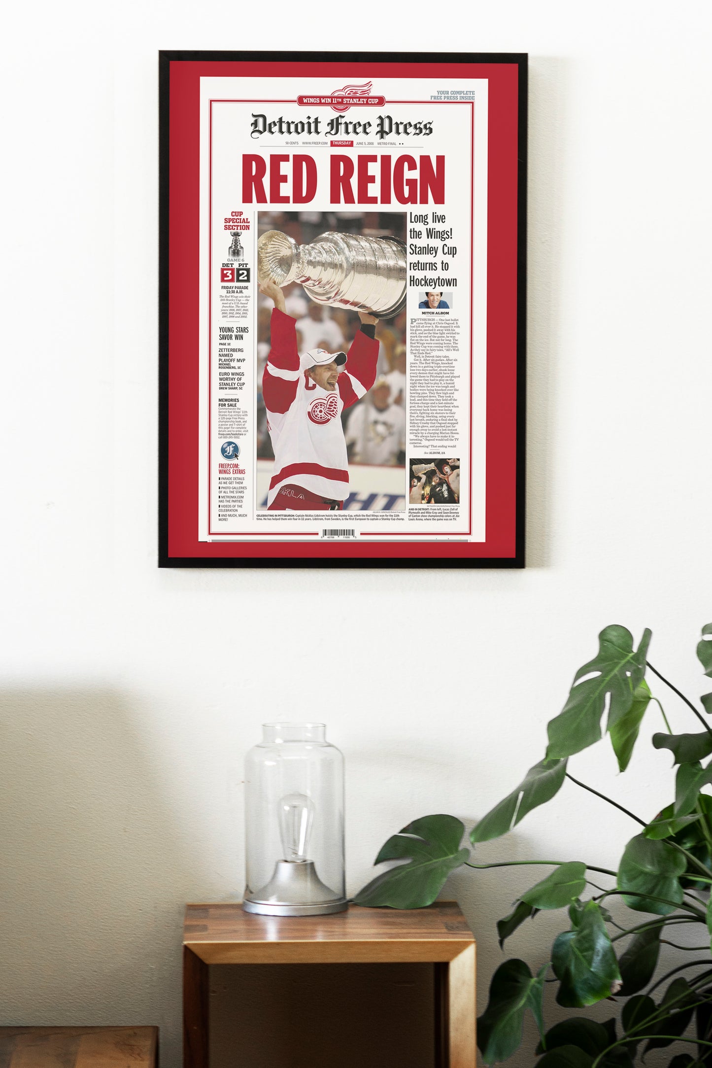 Detroit Red Wings 2008 NHL Stanley Cup Champions Front Cover Detroit Free Press Poster