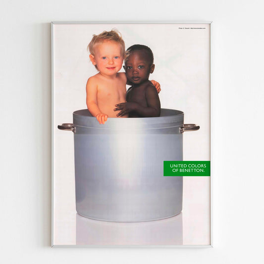 United Colors of Benetton Advertising Poster, 90s Style Toscani Photo Print, Vintage Ad Wall Art, Magazine Retro Advertisement, Kids Poster