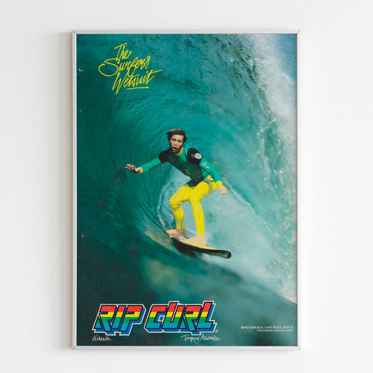 Rip Curl Poster Advertising, Fashion Style Print, Vintage Ad Wall Art, Magazine Retro Advertisement, Surfing Brand Print