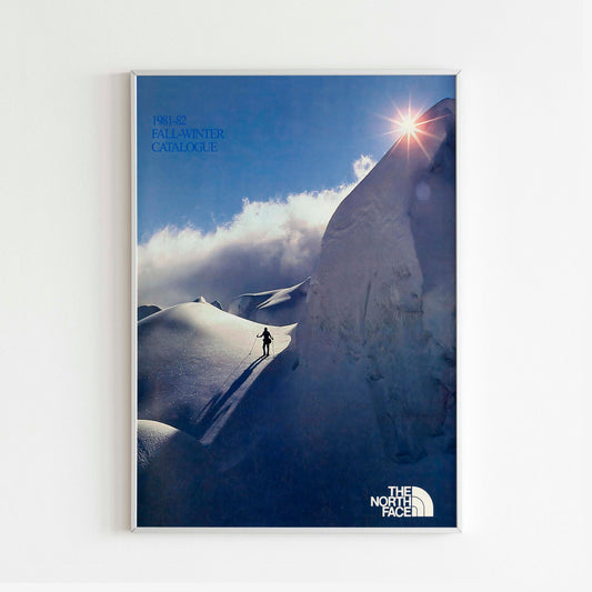 The North Face 1981-1982 Fall/Winter Magazine Front Cover Poster, Vintage Outdoor Print, Retro Wall Art, Journal Advertisement, 80s Style Ad, Explore Seasonal Adventure Nostalgia, Urban Exploration Print