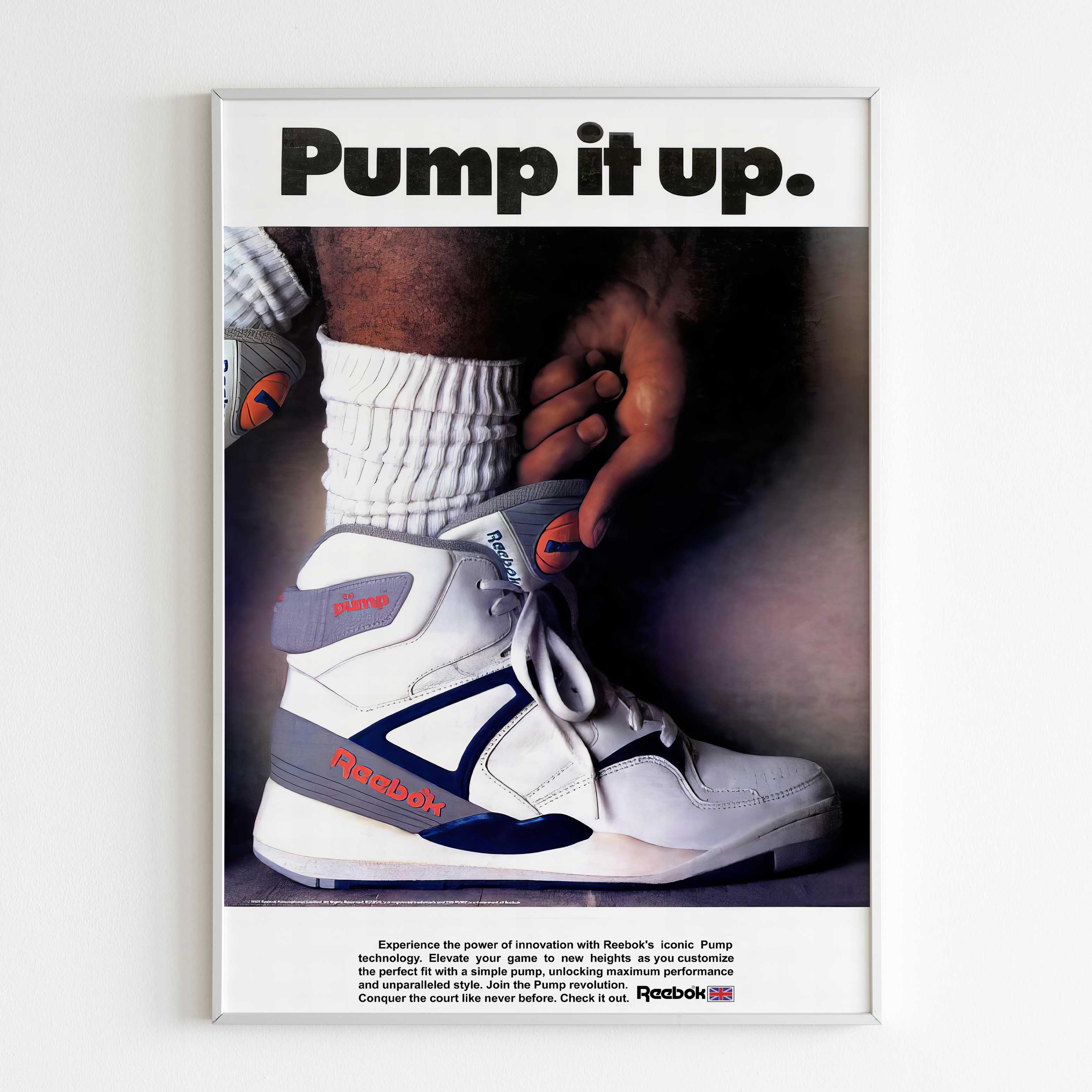 Reebok Pump Poster Advertising 90s Style Shoes Print Vintage reebok-pump-poster-advertising-90s-style-shoes-print-vintage