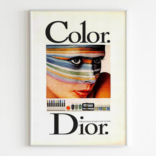 Dior Color Advertising Poster, 80's Style Print, Ad Wall Art, Vintage Design Magazine, Ad Retro Advertisement, Luxury Fashion Poster