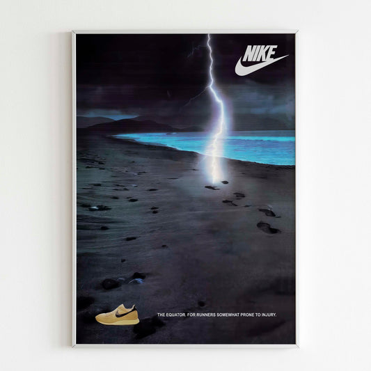 Nike Equator 1983 Advertising Poster, 80s Style Shoes Print, Vintage Ad Wall Art, Magazine Retro Advertisement, Sneakers Poster Active