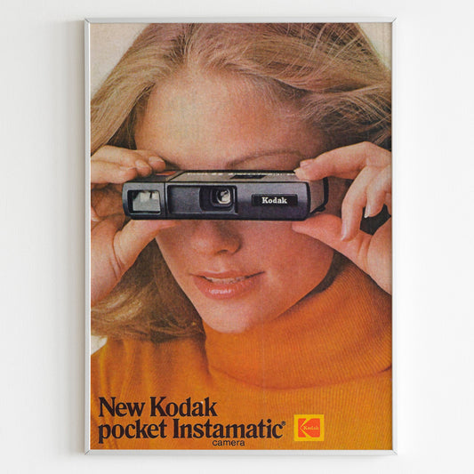 Kodak Advertising Poster, 90's Style Print, Ad Wall Art, Vintage Design Advertisement, Magazine Ad Retro Poster