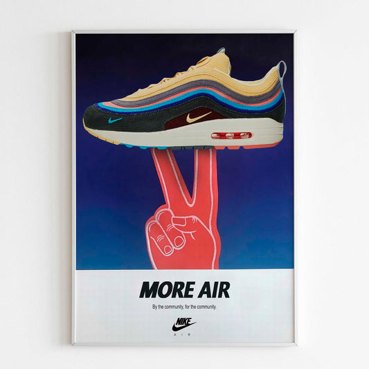 Nike "More Air" Sean Wotherspoon Poster Advertising, 00s Style Shoes Print, Vintage Basketball Ad Wall Art, Magazine Retro Advertisement NBA