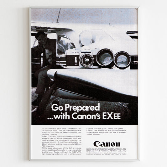 Canon Advertising Poster, 80's Style Journal Print, Ad Wall Art, Vintage Design Advertisement, Magazine Ad Retro Poster