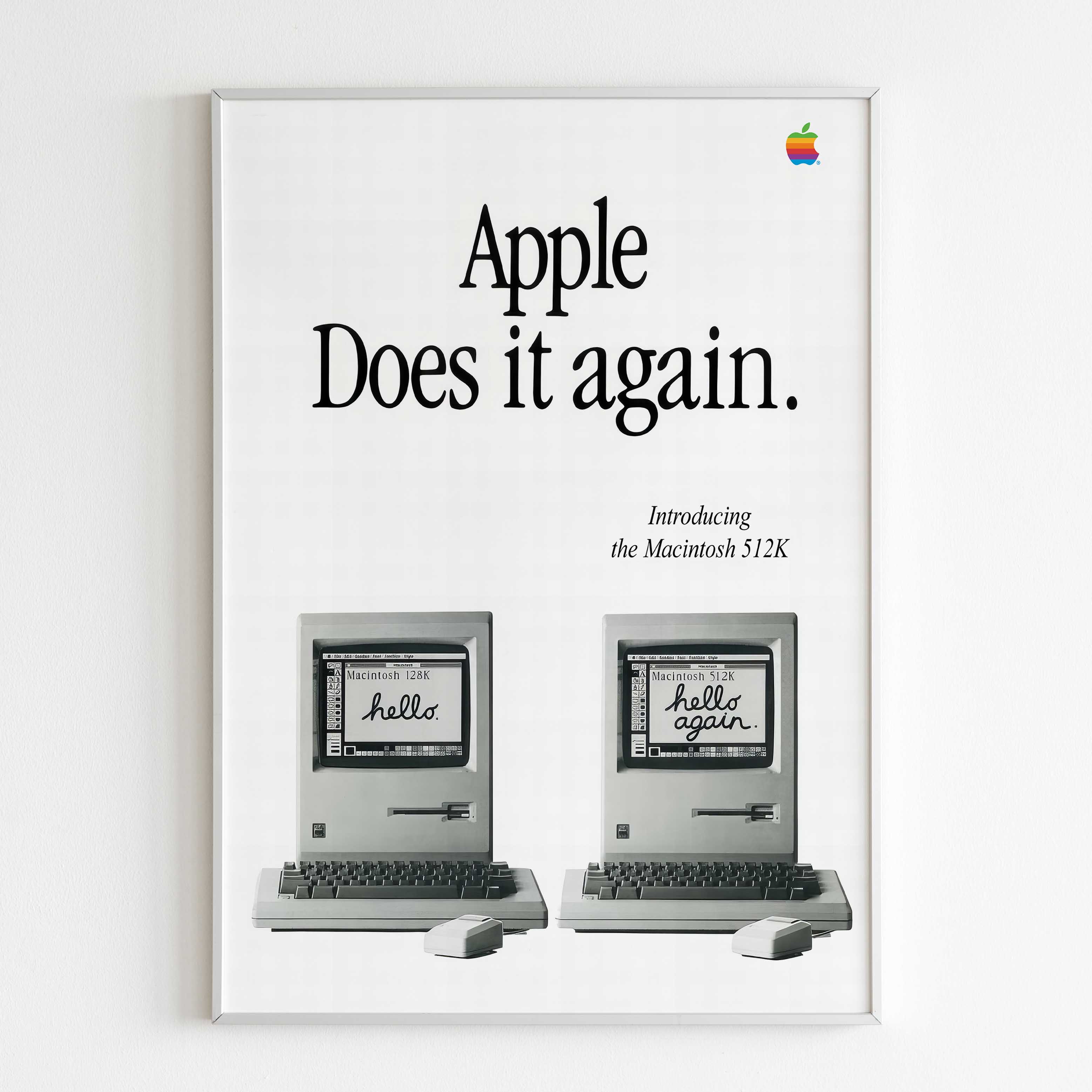 Apple Advertising Poster, 90s Retro Style Print, Vintage Design Wall ...