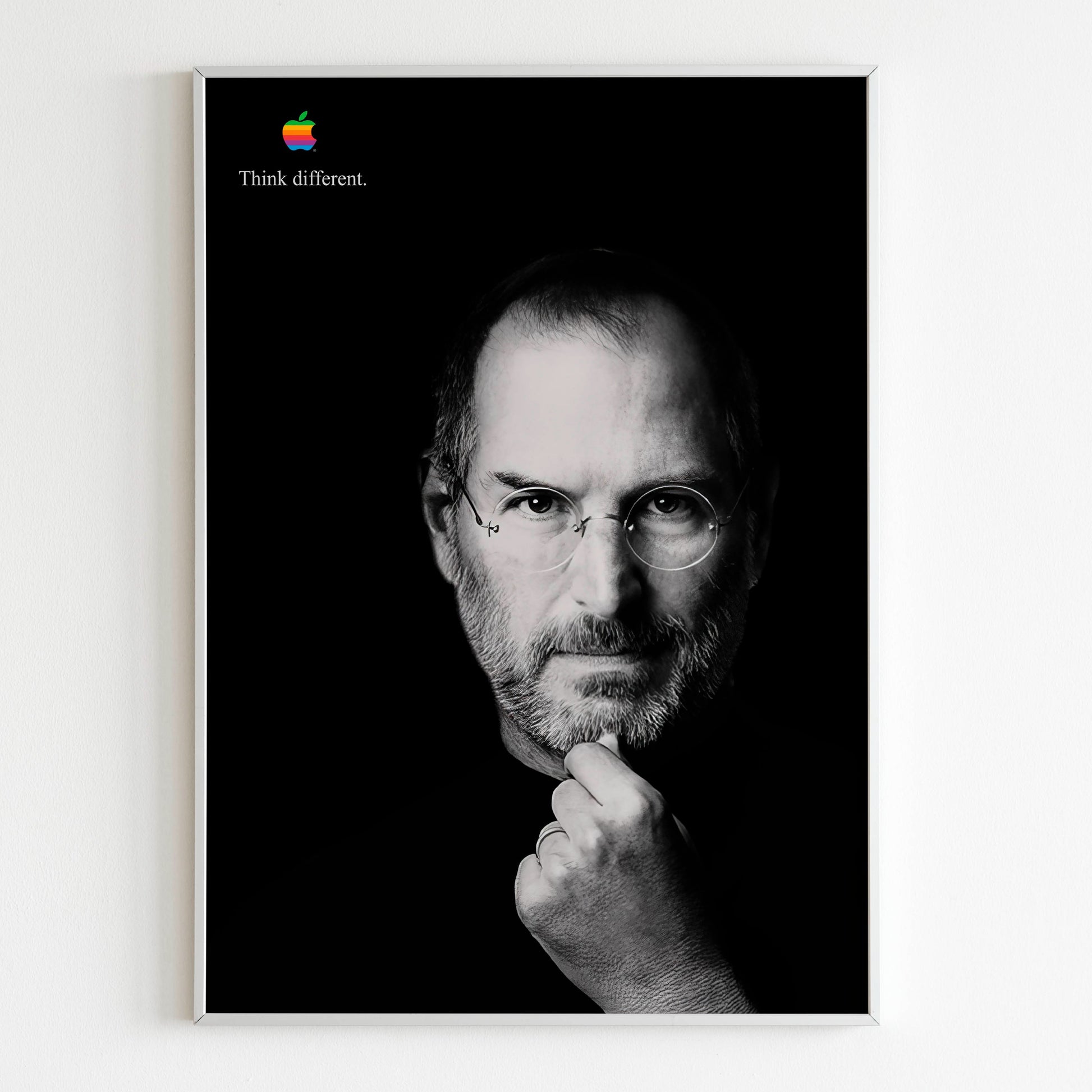 Apple Steve Jobs "Think Different" Advertising Poster, 90s Retro Style Print, Vintage Wall Art, Magazine Retro Advertisement