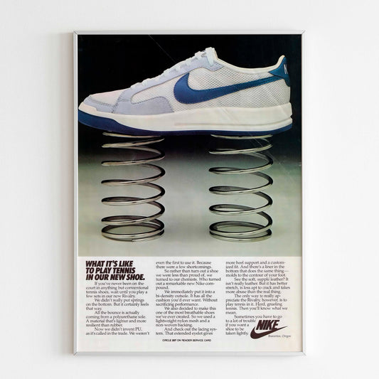 Nike "Rivalry" Poster Advertising, 00s Style Shoes Print, Vintage streetstyle Ad Wall Art, Magazine Retro Advertisement Spring Trainers Tennis Shoes