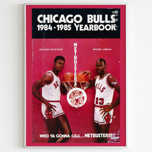 Chicago Bulls 1984/1985 Yearbook Front Page Poster, 80's Style Print, Ad Wall Art, Vintage Basketball Design, Magazine Retro Poster