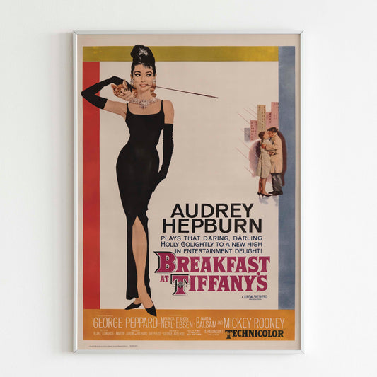 Breakfast at Tiffany's Movie Poster, Audrey Hepburn Advertising Print, 60s Retro Style Print, Vintage Wall Art, Film Retro Poster