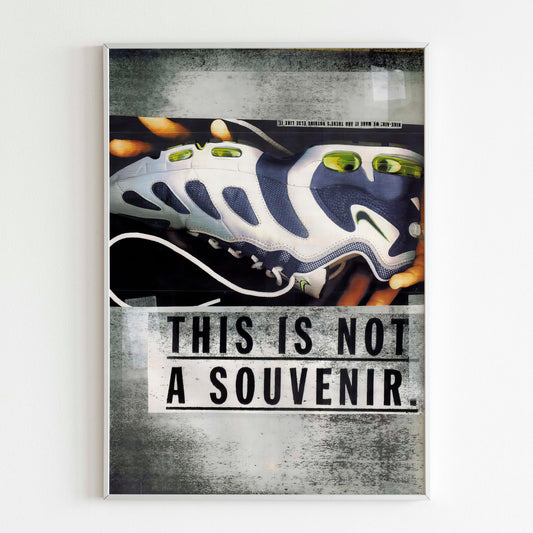 Nike Triax 1996 "This Is Not a Souvenir" Advertising Poster, 80s Style Shoes Print, Vintage Ad Wall Art, Magazine Retro Advertisement