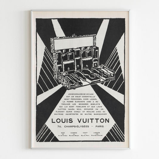 Louis Vuitton Advertising Poster, 30's / 40's Style Print, Ad Wall Art, Vintage Design Magazine, Retro Advertisement, Luxury Fashion Poster