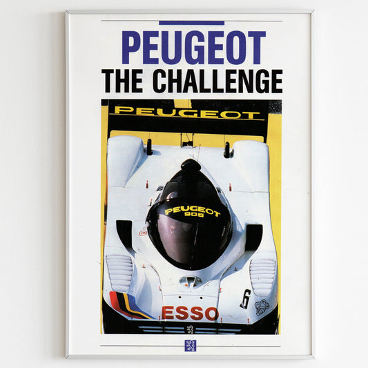 Peugeot 905 Evo Le Mans Advertising Poster, 90s France Racing Style Print, Vintage Design Poster, Ad Wall Art, Magazine Retro Advertisement