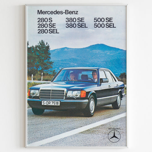 Mercedes-Benz Advertising Poster, 80s Style Print, Vintage Design Poster, Racing Ad Wall Art, Magazine Retro Advertisement