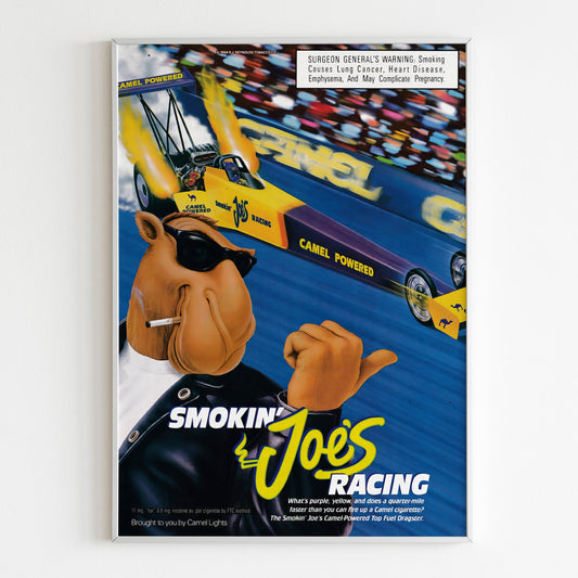 Camel Joe Advertising Poster, Cigarettes 1994 Ad Wall Art, Vintage Design Advertisement, 90s Style Print, Retro Magazine Smokin Racing