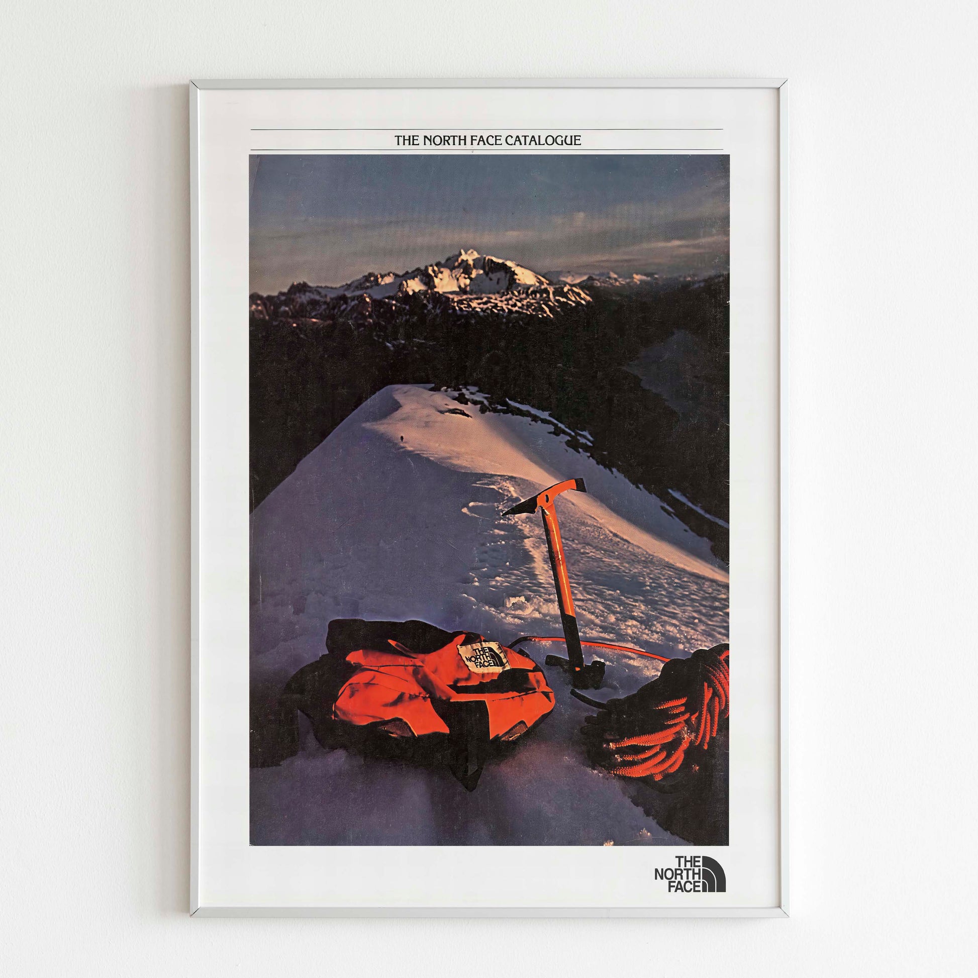 The North Face Catalogue Advertising Poster, 70s Style Outdoor Print, Vintage Ad Wall Art, Magazine Retro Advertisement, TNF 90s retro Ad