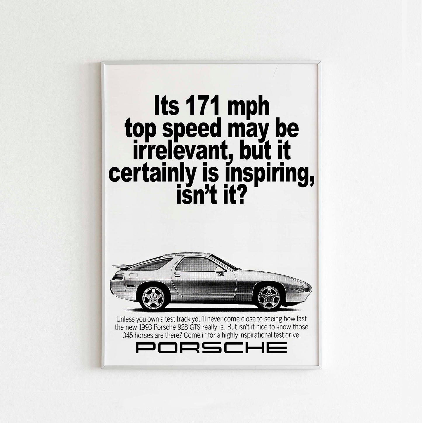 Porsche "Its 171 mph Top Speed May Be Irrelevant" Poster