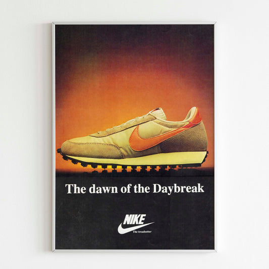 Nike Daybreak 1980 Advertising Poster, 80s Style Shoes Print, Vintage Ad Wall Art, Magazine Retro Advertisement, Sneakers Poster