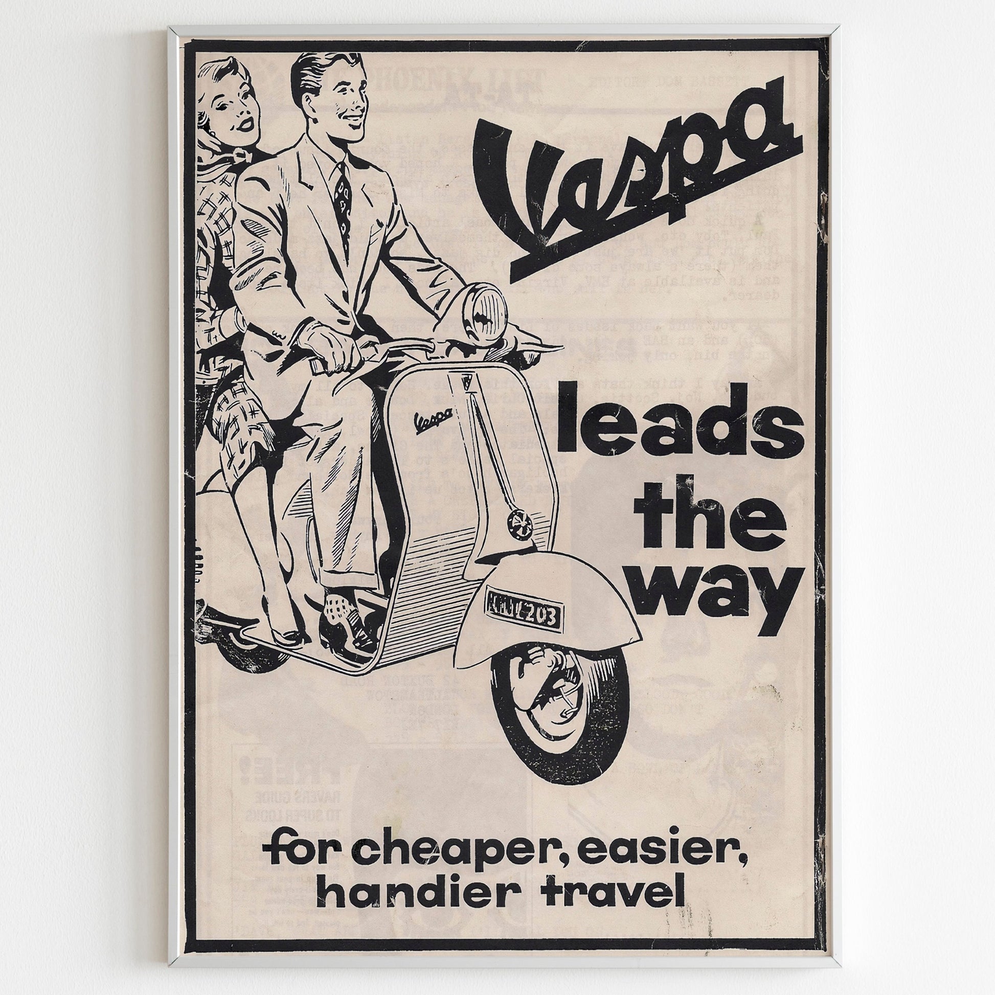 Scooter Vespa Piaggio Grand Sport - POSTER HQ 50x70cm d'une Scooter Vespa Piaggio Grand Sport - POSTER HQ 50x70cm d'une