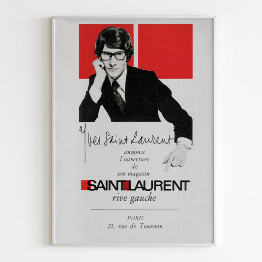 Yves Saint Laurent Rive Gauche Advertising Poster, 80's Style Print, Ad Wall Art, Vintage Design Magazine, Ad Retro Advertisement Active