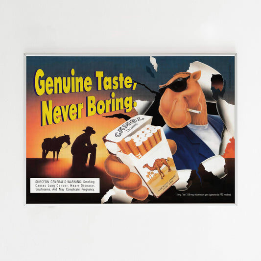 Camel Joe Advertising Poster, Cigarettes 1994 Ad Wall Art, Vintage Design Advertisement, 90s Style Print, Retro Magazine Poster Old Joe