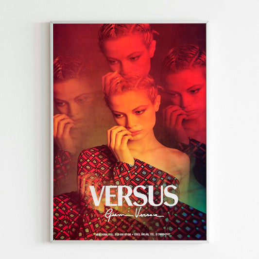 Versace Versus Carolyn Murphys Advertising Poster, 90s Style Print, Ad Wall Art, Vintage Design Magazine, Luxury Fashion Retro Advertisement