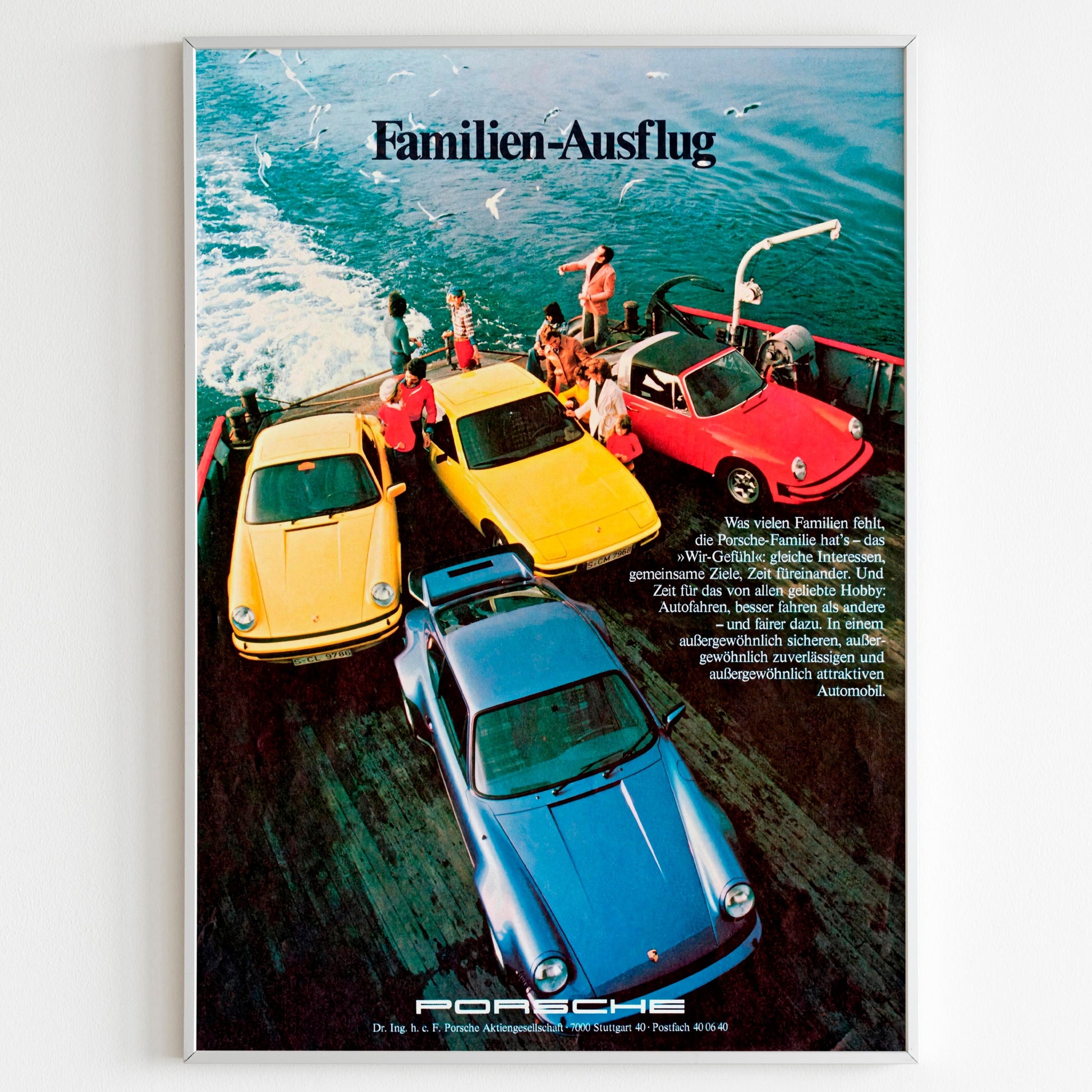 Porsche 911 Club Advertising Poster, Sport Car 80s Print, Vintage Design Ad Wall Art, Magazine Retro Advertisement
