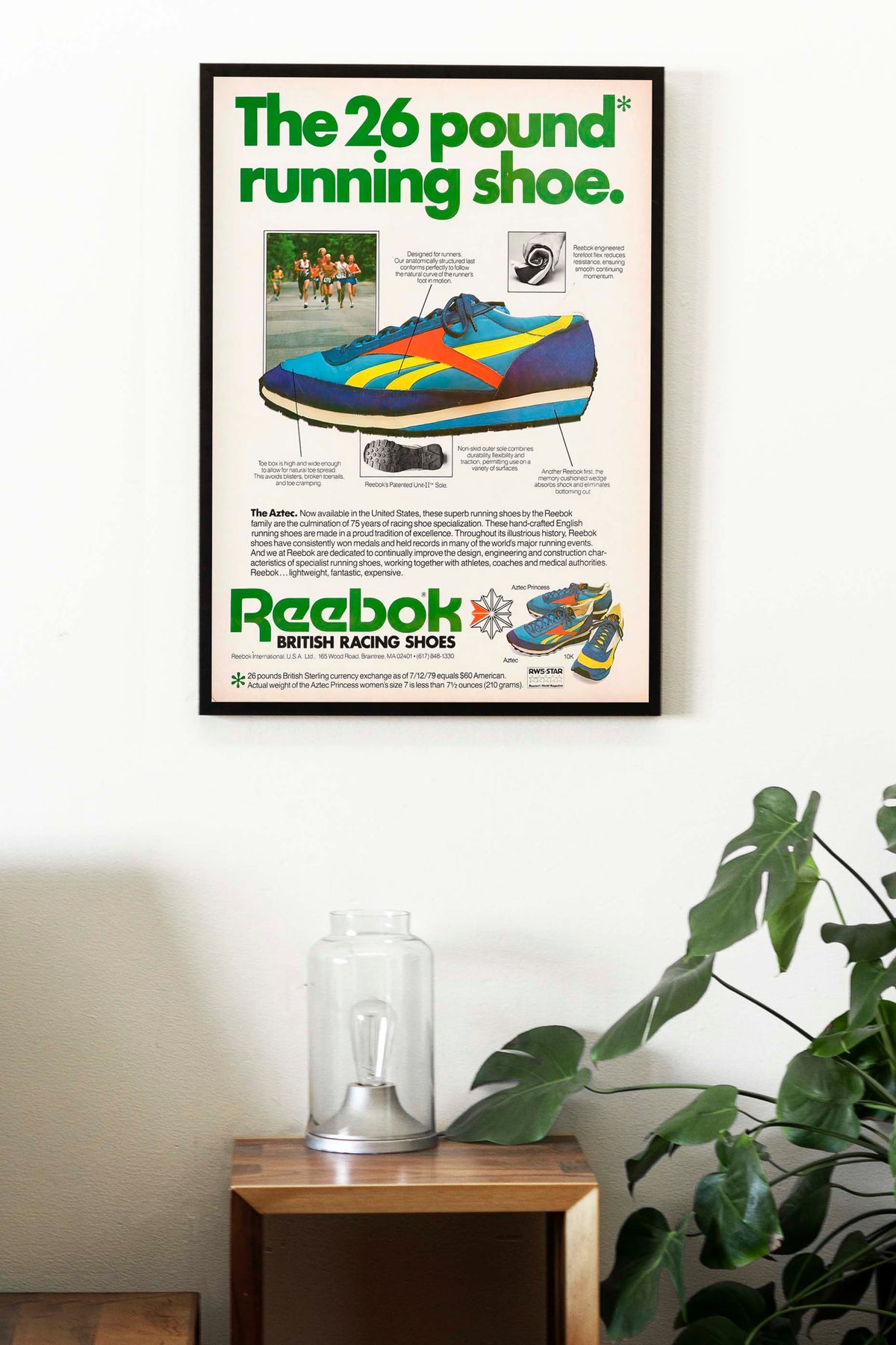 Aztec Advertisement Reebok Aztec Advertising Poster, 80s Style Shoes Print, Vintage Running ...