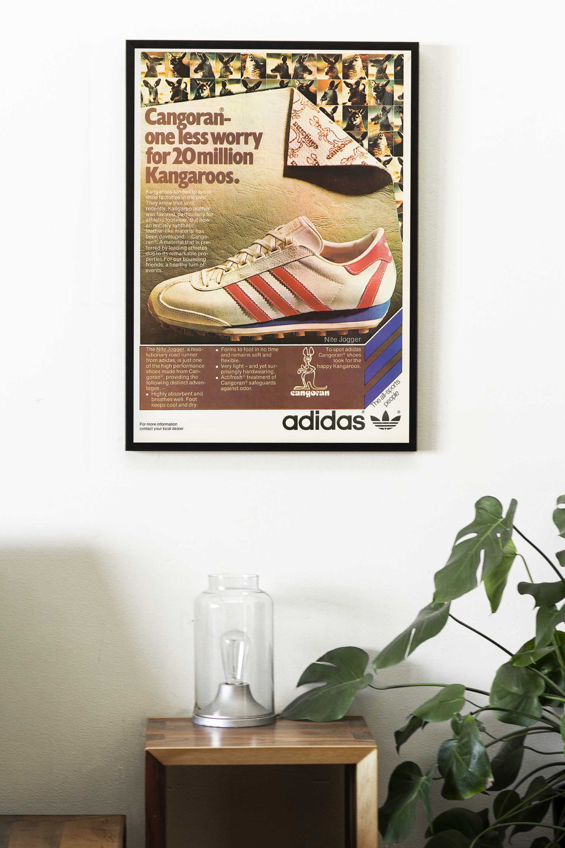 Adidas Cangoran Kangaroos Advertising Poster, 80s Style Shoes