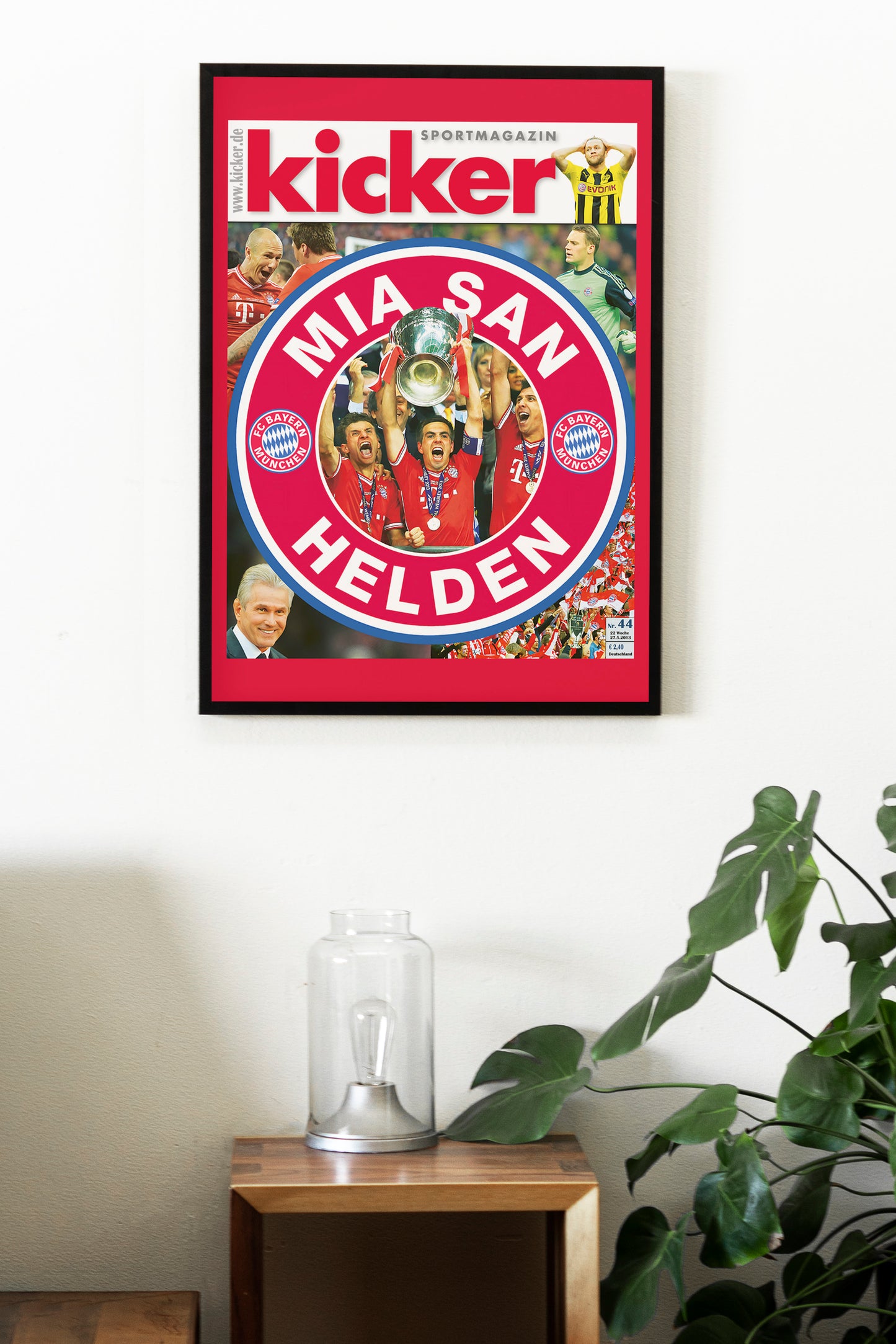 Bayern Munich 2013 Champions League Front Cover Kicker Poster, Football Club Print