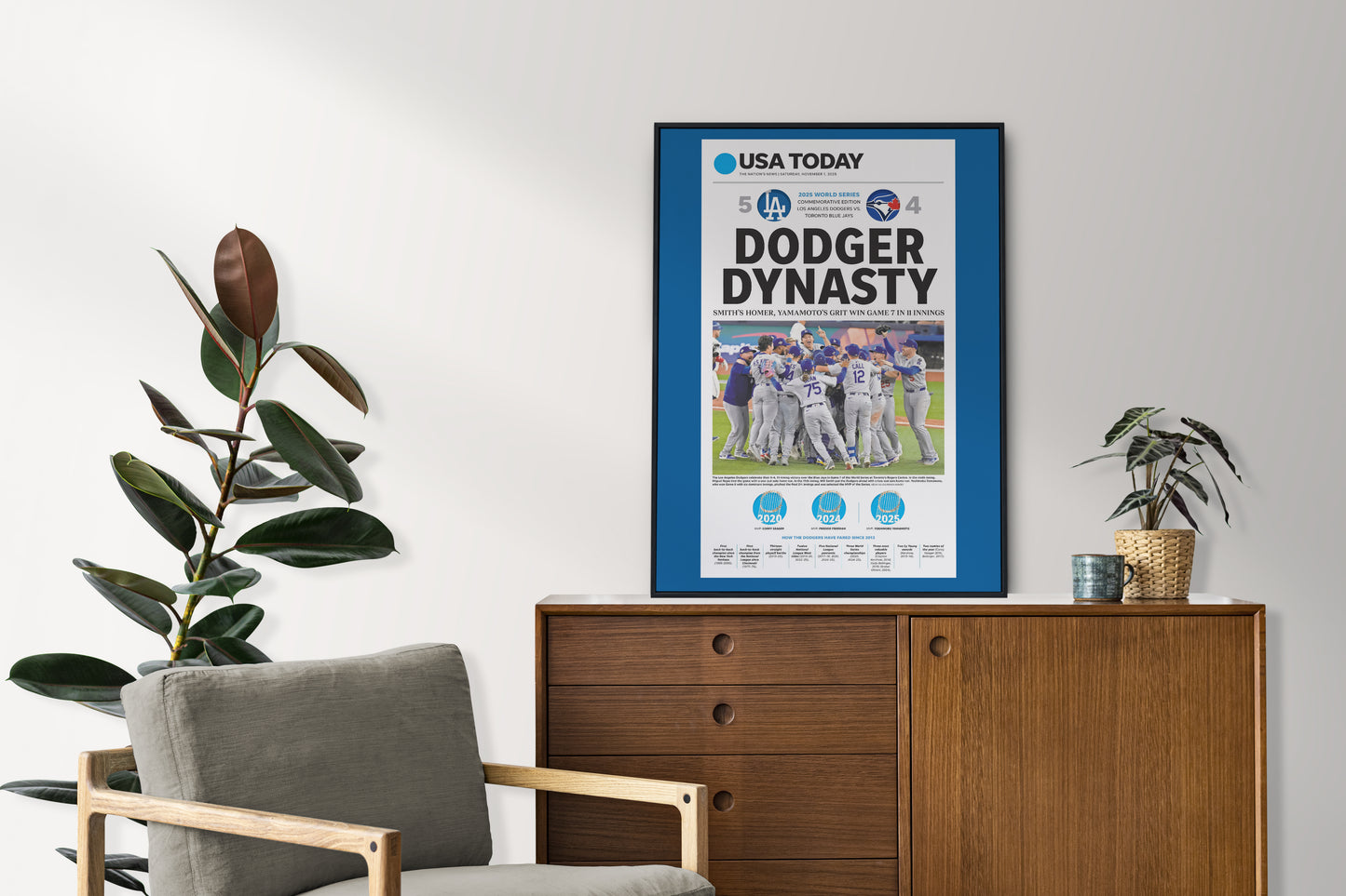 Los Angeles Dodgers 2025 World Series MLB Champions Front Cover USA Today Newspaper Poster