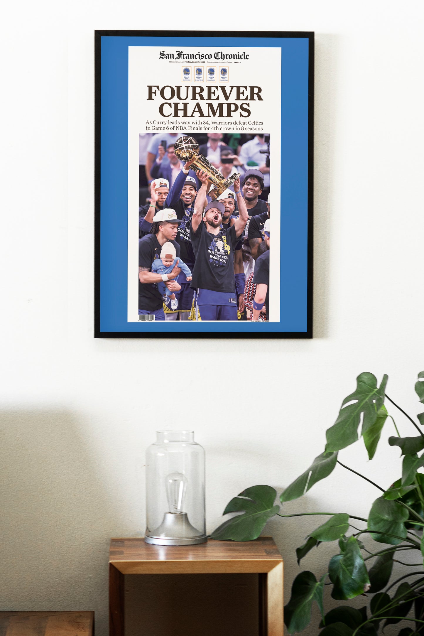 Golden State Warriors 2022 NBA Champions Front Cover San Francisco Chronicle Newspaper Poster