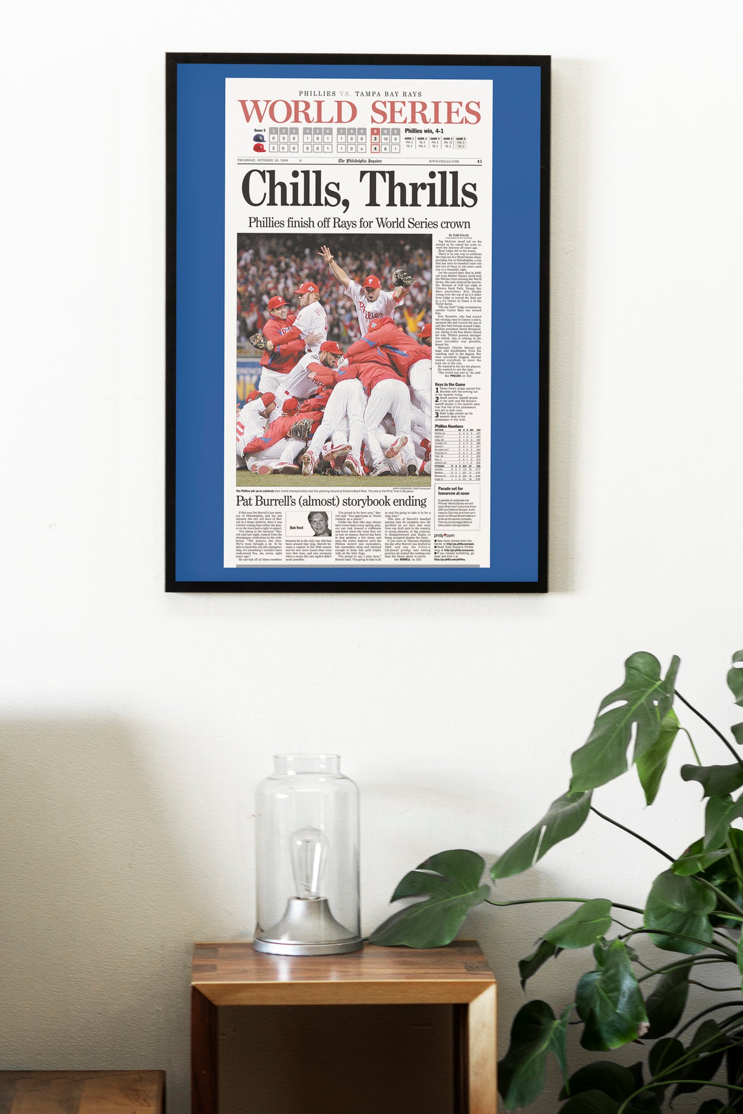 Philadelphia Phillies 2008 World Series MLB Champions Front Cover The Philadelphia Inquirer Newspaper Poster