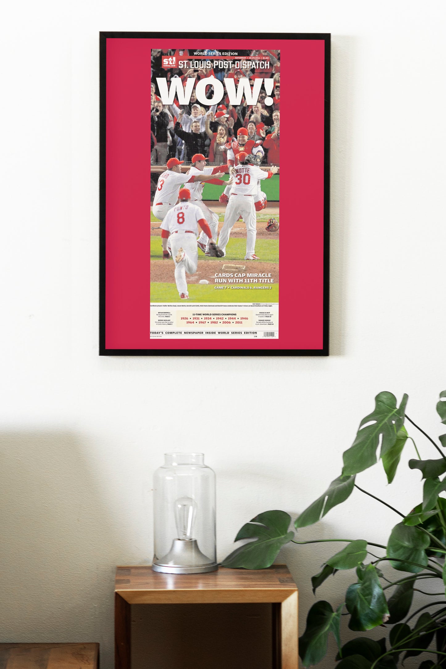 St Louis Cardinals 2011 World Series MLB Champions Front Cover St Louis Today Newspaper Poster