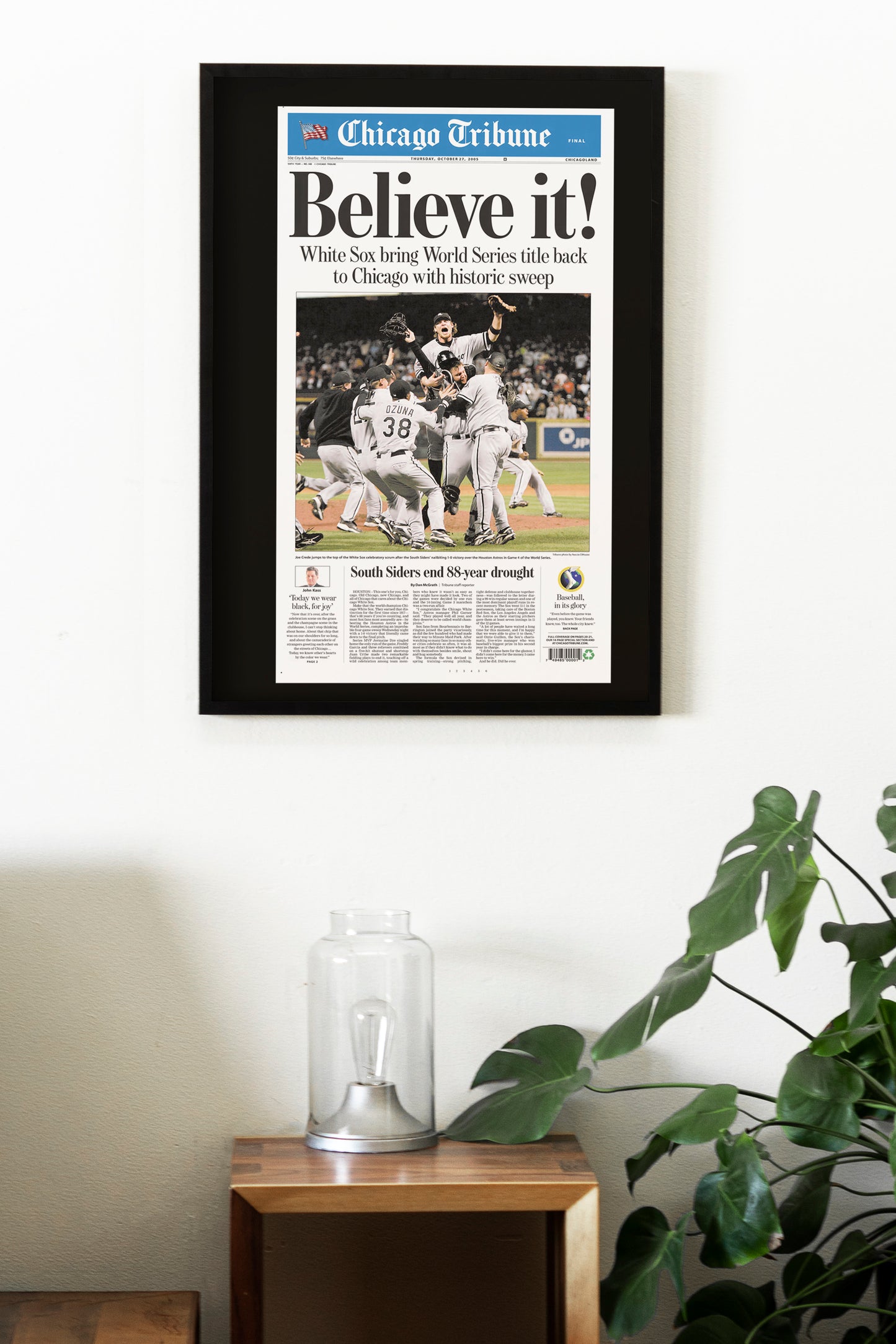Chicago White Sox 2005 World Series MLB Champions Front Cover Chicago Tribune Newspaper Poster