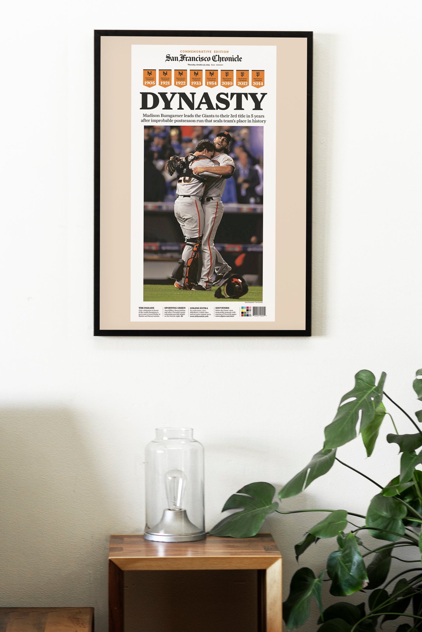 San Francisco Giants 2014 World Series MLB Champions Front Cover San Francisco Chronicle Newspaper Poster