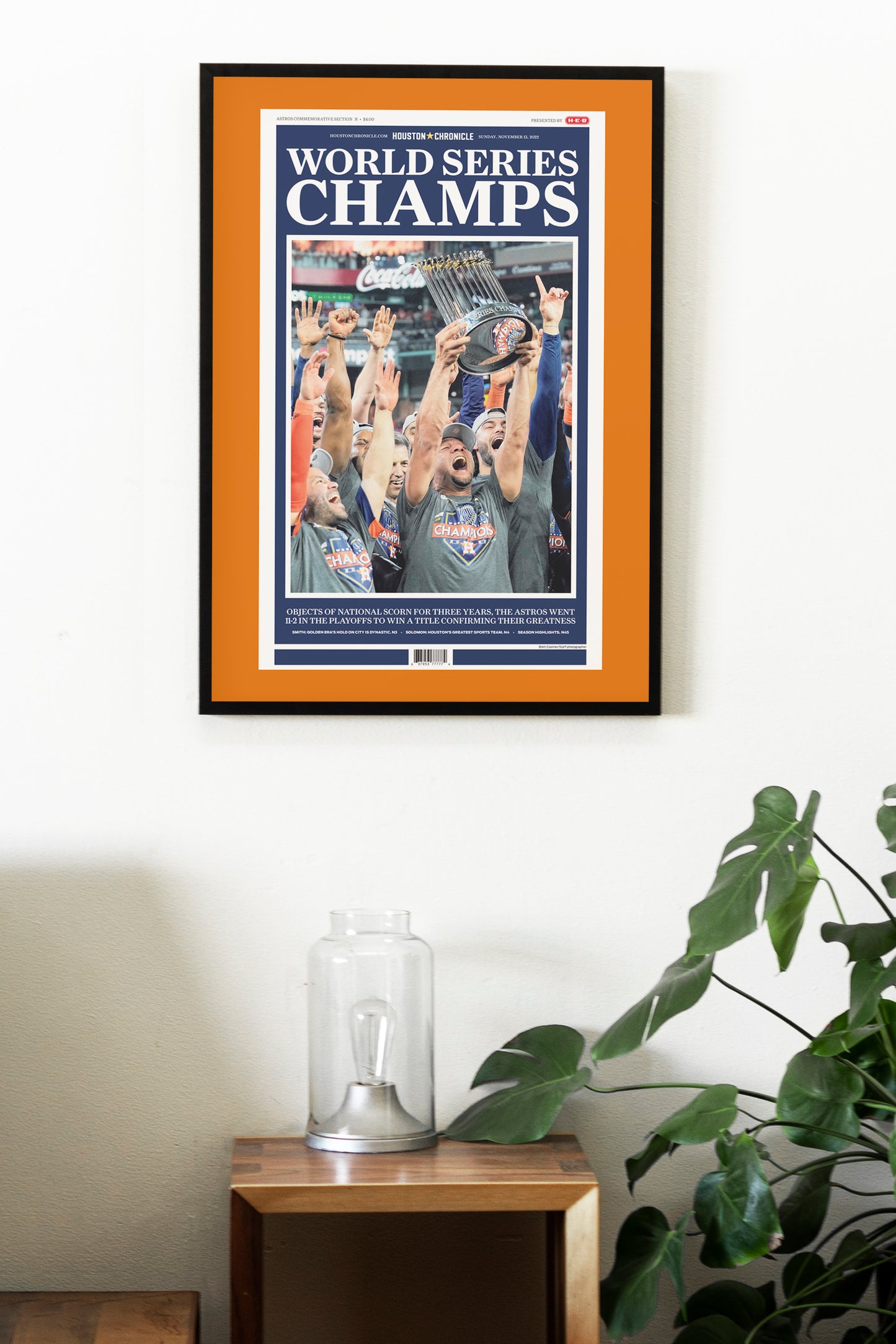 Houston Astros 2022 World Series MLB Champions Front Cover Houston Chronicle Newspaper Poster