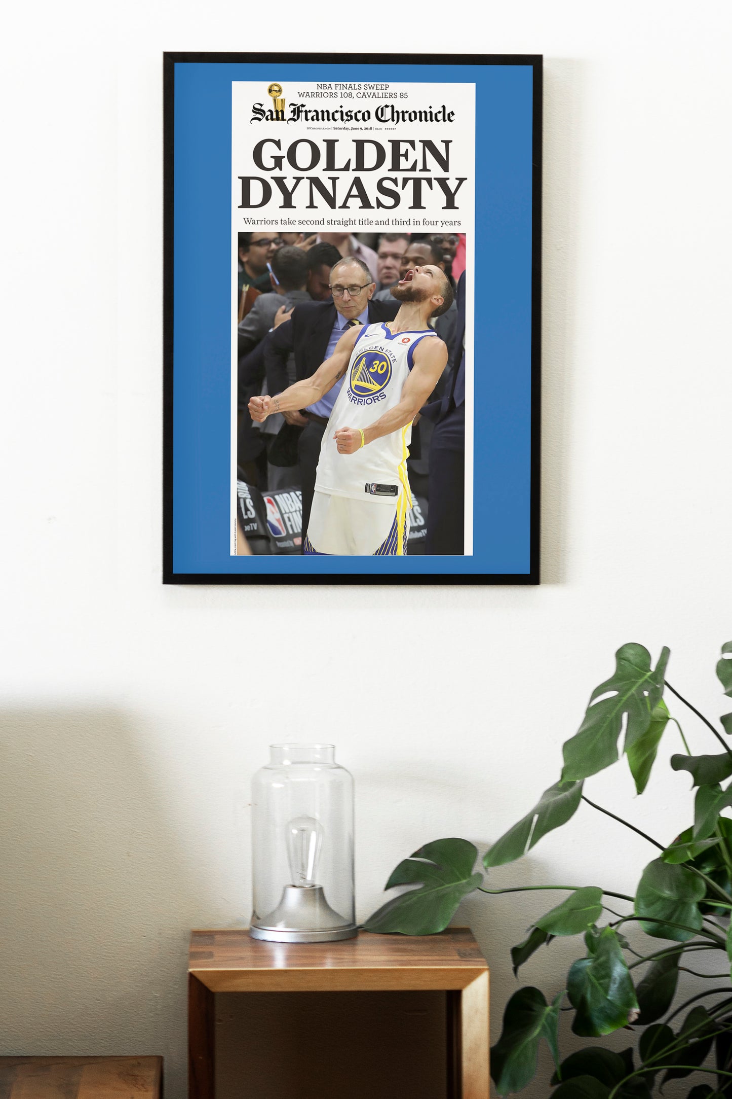 Golden State Warriors 2018 NBA Champions Front Cover San Francisco Chronicle Newspaper Poster