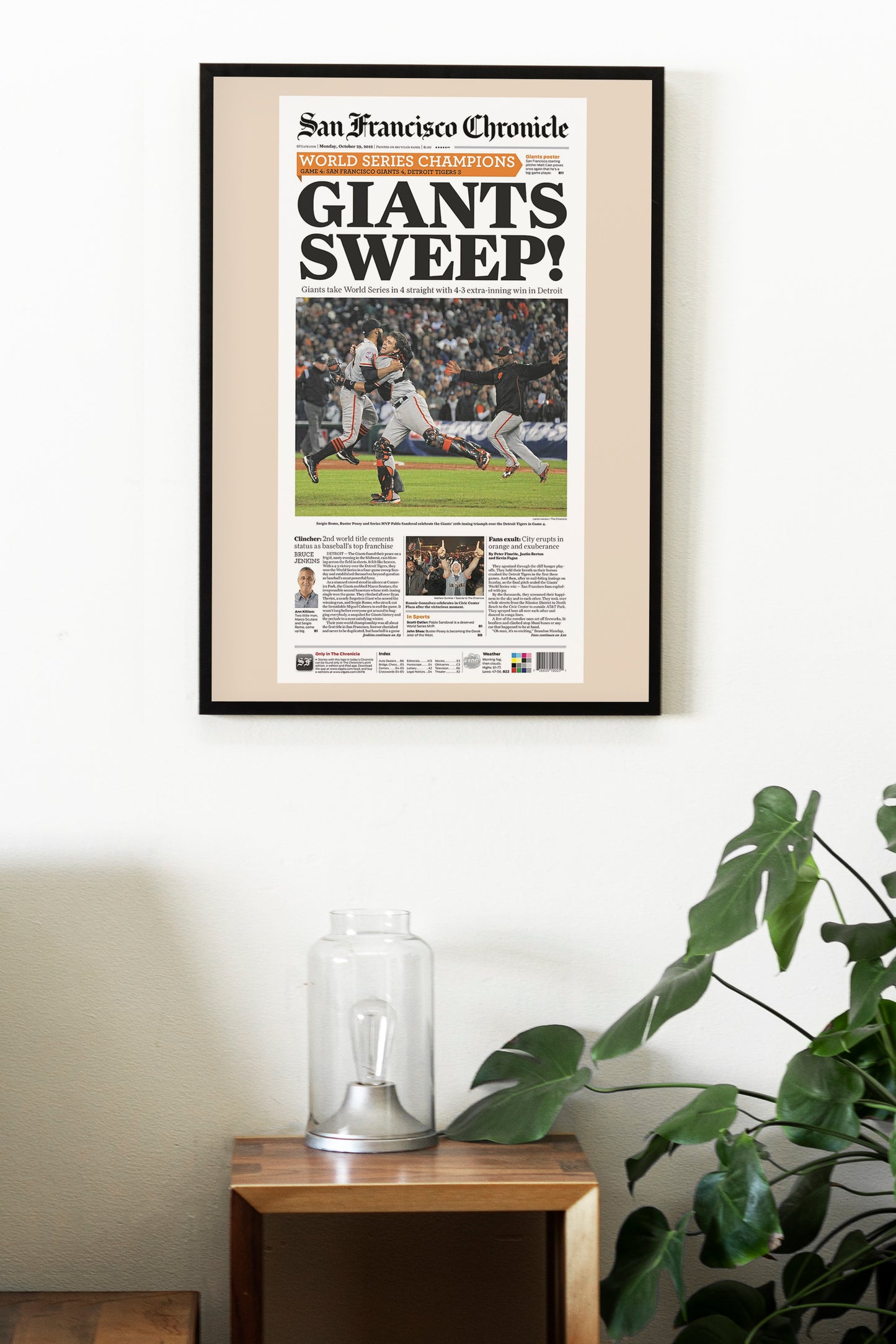 San Francisco Giants 2012 World Series MLB Champions Front Cover San Francisco Chronicle Newspaper Poster