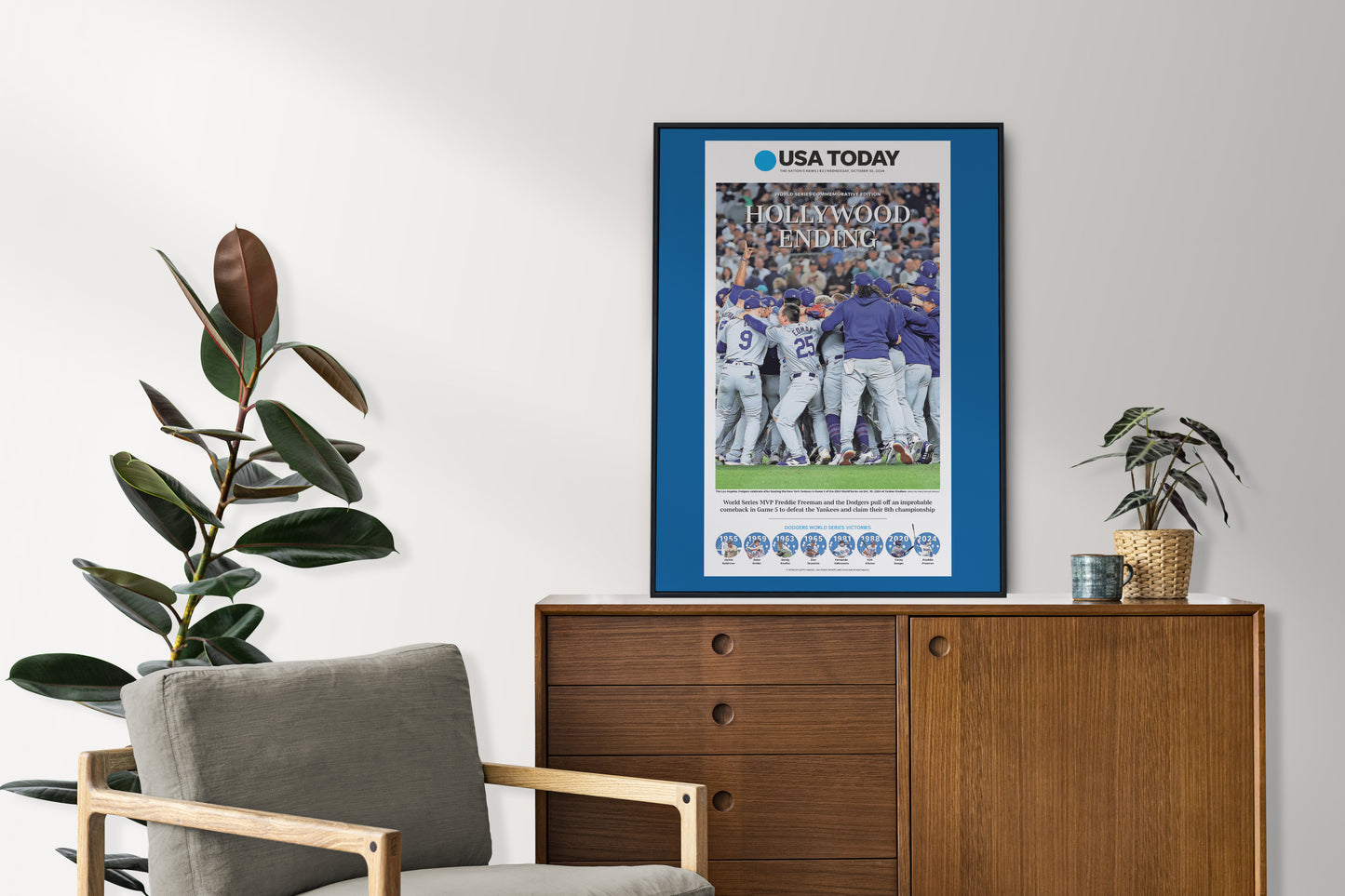 Los Angeles Dodgers 2024 World Series MLB Champions Front Cover USA Today Newspaper Poster