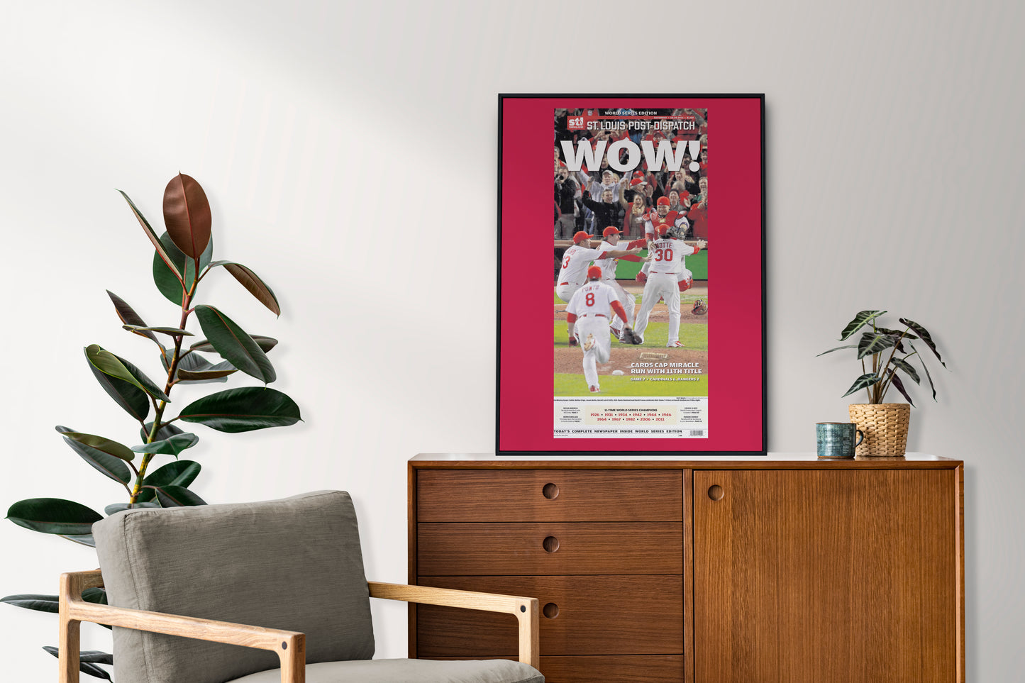 St Louis Cardinals 2011 World Series MLB Champions Front Cover St Louis Today Newspaper Poster