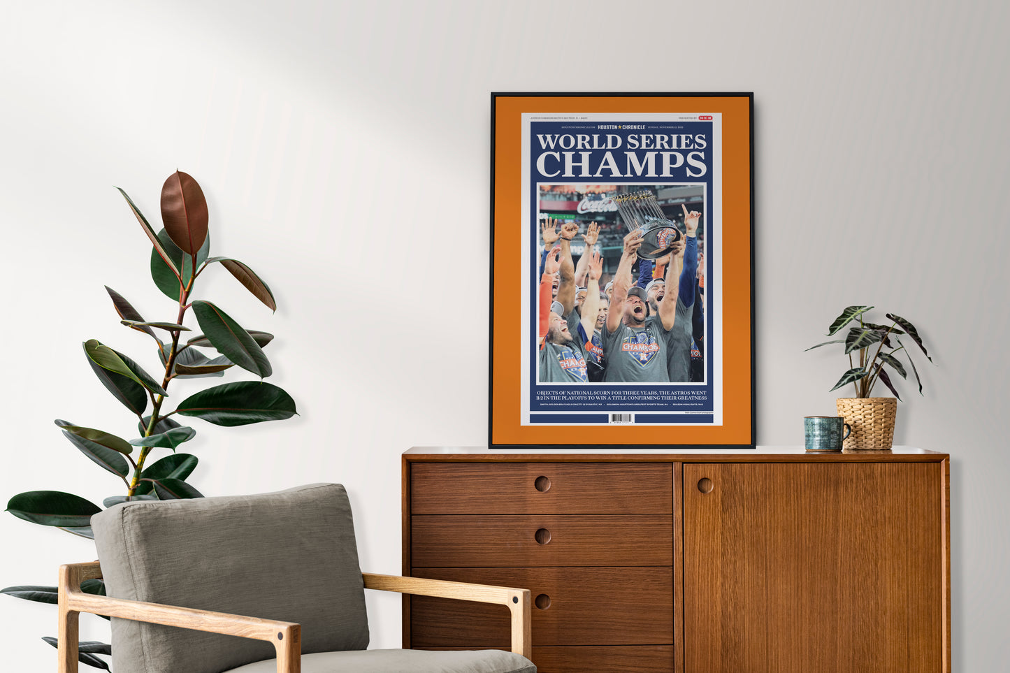Houston Astros 2022 World Series MLB Champions Front Cover Houston Chronicle Newspaper Poster