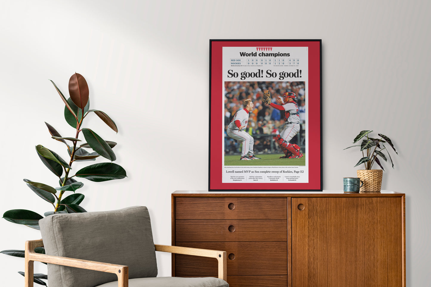Boston Red Sox 2007 World Series MLB Champions Front Cover The Boston Globe Newspaper Poster